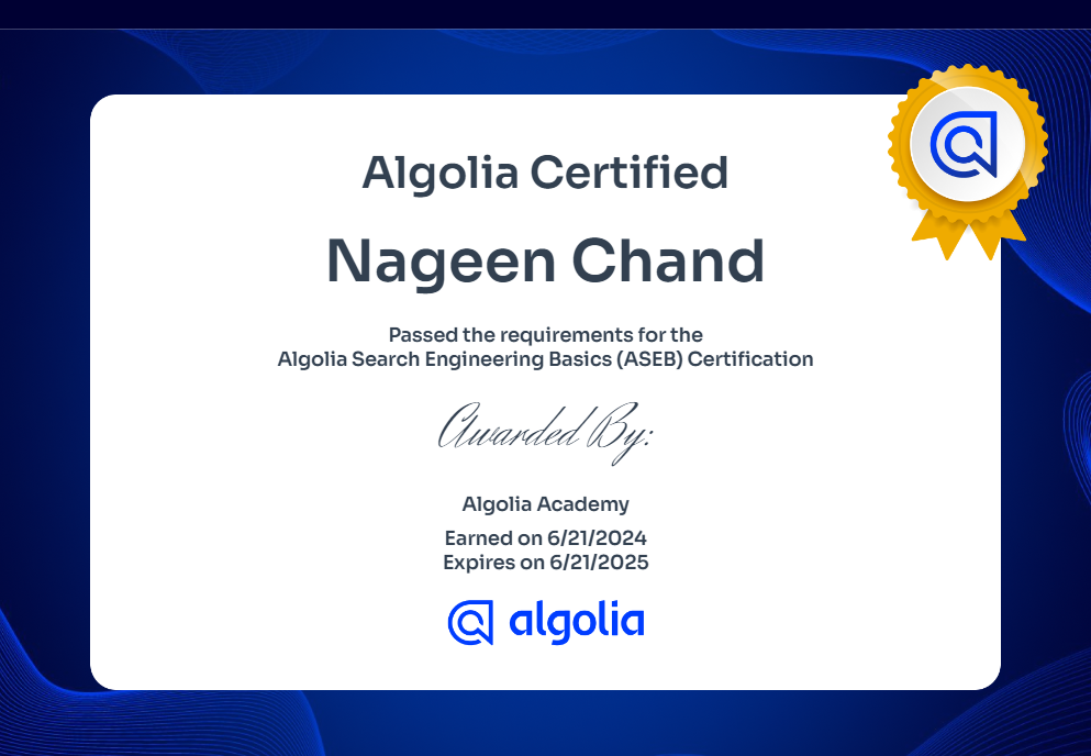 Algolia Certified